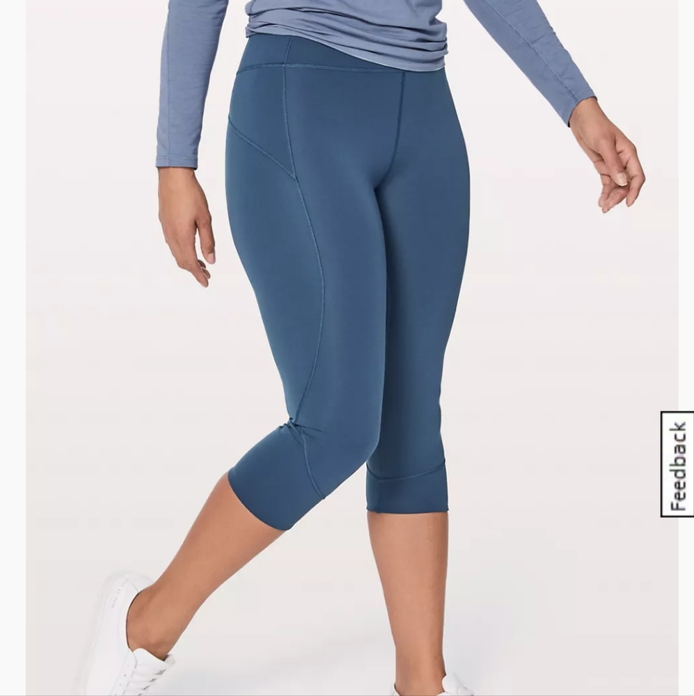 Lululemon Women's In Movement Crop 19" Everlux  Sz 6 Mineral Blue